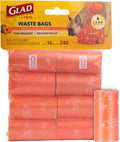 Glad for Pets Scented Dog Waste Bags, Tropical Breeze Scent, 240 Count | Tear-resistant and leak-resistant, heavy-duty design, 16 rolls, for easy daily waste cleanup, dogs, cats by GladTrashFoodStorage
