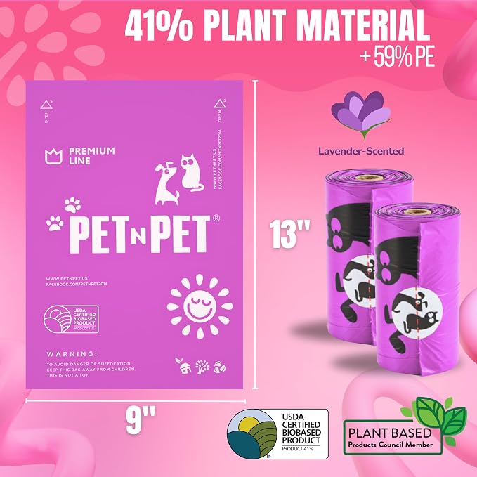 Pet N Pet Poop Bags for Dogs, 288 Count Dog Waste Bags, Lavender Scented - Image 2