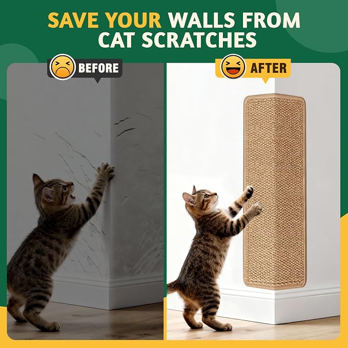 ENONCI Corner Cat Scratcher, 30x11.8 Furniture Furniture Protector Couches & Walls​ - Image 3