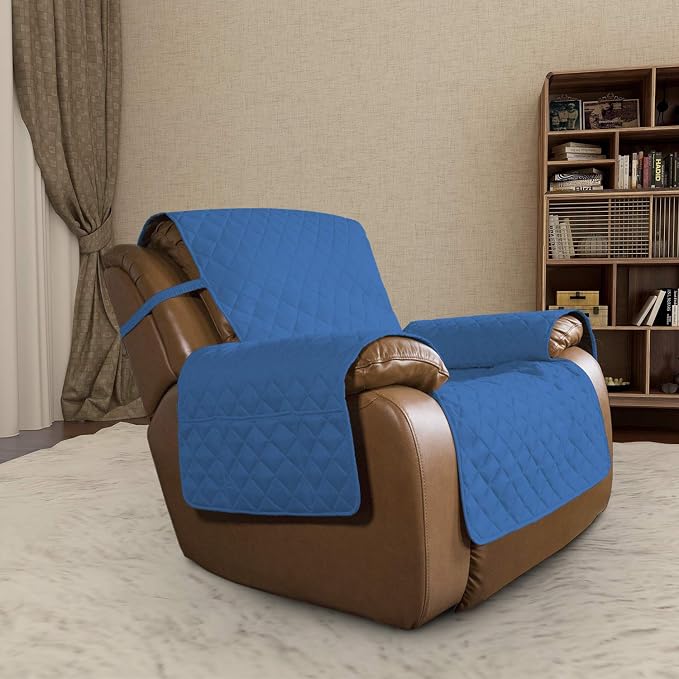 Easy-Going Reversible Couch Cover, Oversized Recliner, Blue/Ivory | Machine Washable Slipcover For Dogs, Water Resistant Furniture Mat For Living Room, Non-Slip Sofa Cover, Pet Friendly - Image 2
