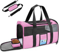 Refrze Pet Carrier Airline Approved, Cat Carriers for Medium Small Cats, Soft Dog Carriers for Dogs, TSA Approved Pet Carrier for Cats Dogs of 15 Lbs, Puppy Carrier,Pink by Refrze