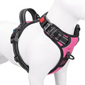 Reflective Dog Harness Large Breed Adjustable No Pull Vest | with Handle 2 Metal Rings 3 Buckles [Easy to Put on & Take Off](XL, Pink) by PHOEPET