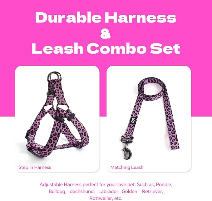 Dog Harness Leash Set Adjustable Heavy Duty No Pull Halter Harnesses for Small Medium Large Breed Dogs Back Clip Anti-Twist Perfect for Walking - Image 7