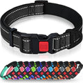 Taglory Reflective Extra Large Dog Collar, Comfortable for Safe Night Walks | Soft Neck Cushioning, Adjustable 18-28 in, Sturdy Webbing Withstands Strong Pullers, Zinc Alloy D-Ring for Leash and ID Tags by Taglory