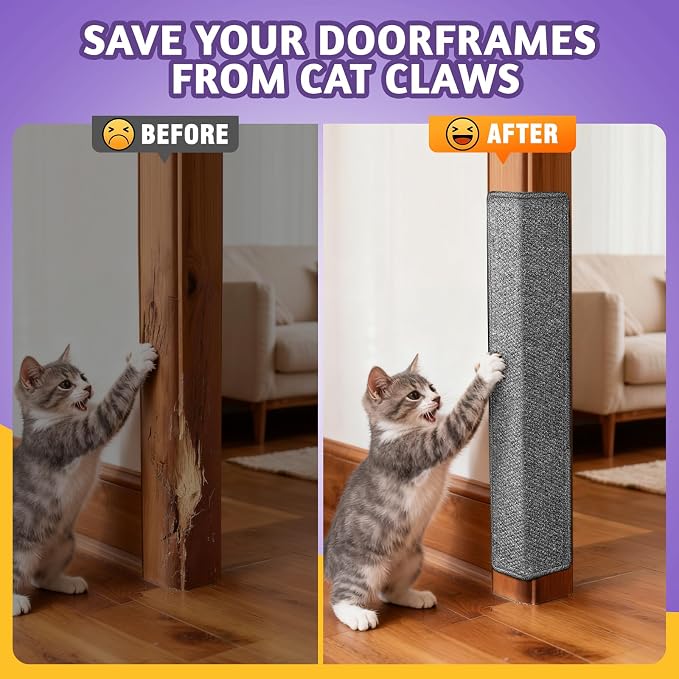 ENONCI Door Protector from Cat Scratching 30x7.8 Cat Wall Corner Scratcher | Anti Scratch Door Frame Furniture Protector for Indoor Cats - Image 3