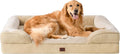 EHEYCIGA Orthopedic Dog Beds Large Sized Dog, Waterproof Washable Pet Bed | Non-Slip Bottom and Egg-Crate Memory Foam XL Dog Couch Bed with Washable Removable Cover, Greige, 41Inch by EHEYCIGA