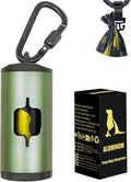 Metal Dog Poop Bag Holder w/Leash Clip|Durable Scratch-Resistant Aluminum|15 Bags+3 Accessories(Drak Green) by SHAOUMAN