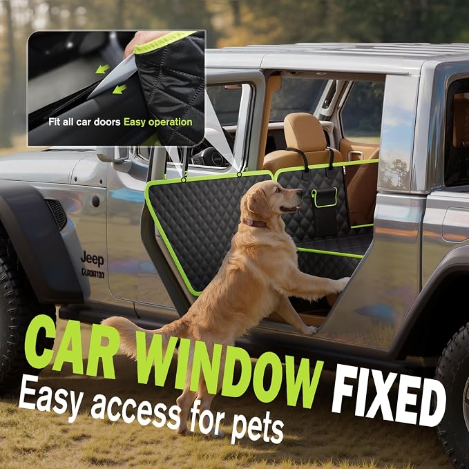 Pecute Back Seat Extender for Dogs 56.29 * 28.74 in, Car Window Fixing for Maximum Car Protection, Leather Fabric Dog Car Seat Cover for Back Seat, Waterproof, Scratch-Resistant, Support to 330 lbs - Image 2