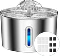 Cat Water Fountain Stainless Steel - 74oz/2.2L Automatic Large Pet Watering Bowl Dispenser for Indoor Cats - Drinking Fountains with 6 Filter, Gifts for Dogs and Kitty - Dog Waterer Bowls No Spill by CatWaterFountain