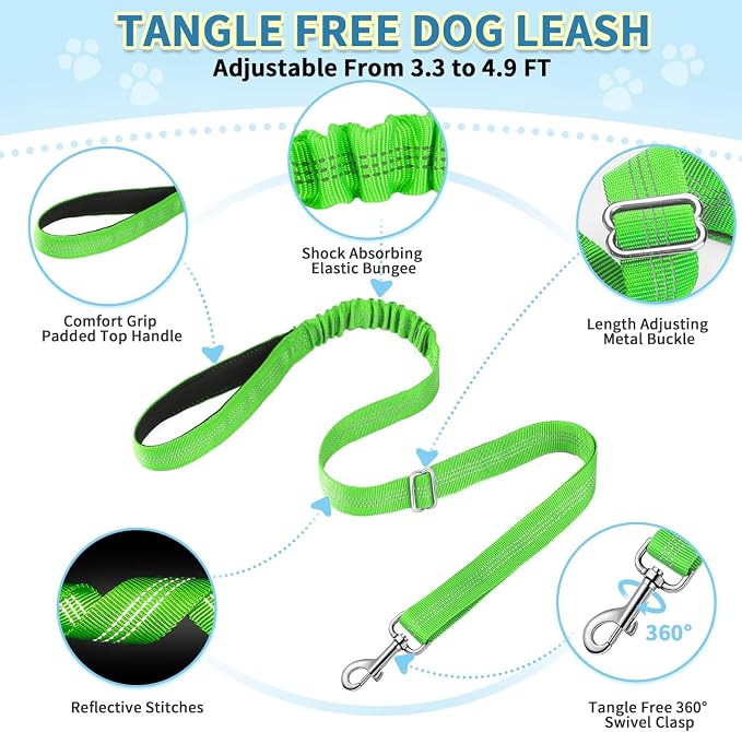 SlowTon No Pull Small Dog Harness and Leash Set with Front Clip | Soft Padded, Neck & Chest Adjustable, Lightweight, Anti-Twist, Puppy Vest Harness Pet Lead Combo for Small Medium Dog, G XS - Image 8