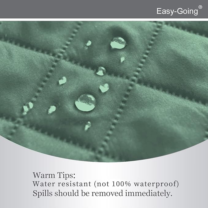 Easy-Going Reversible Couch Cover, Recliner 22 in, Cyan/Ivory | Machine Washable Slipcover For Dogs, Water Resistant Furniture Mat For Living Room, Non-Slip Sofa Cover, Pet Friendly - Image 4
