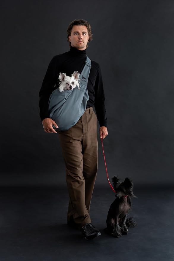 Noah & Paw Dog Sling Carrier for Small Dogs 5-18lb, Dog Sling for Small Dogs and Cats, Dog Carrier with Adjustable Padded Strap, Premium Twill, Lined with Fur, Double Safety Feature, Machine Washable - Image 8