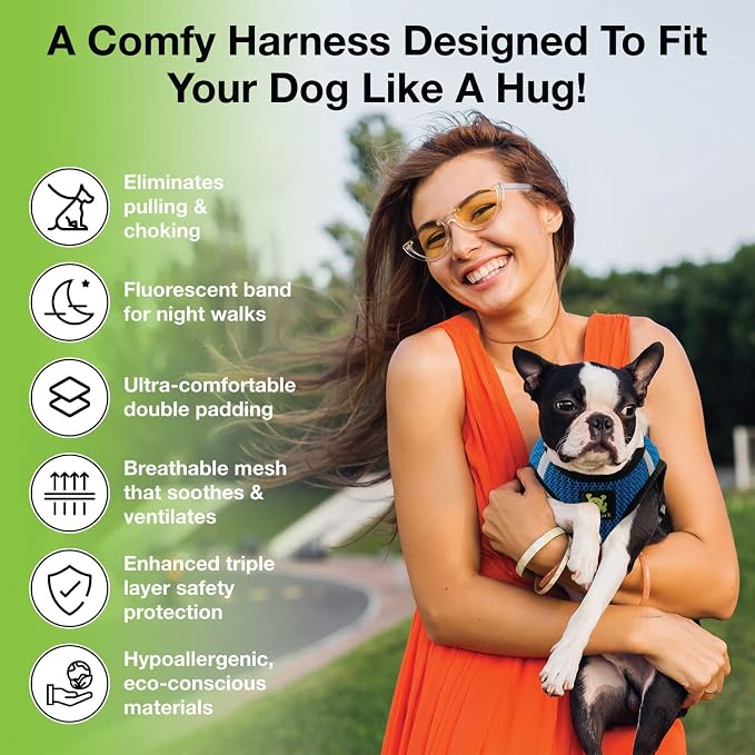 EcoBark Step in Dog Harness, Reflective Mesh Vest, Royal Blue Sport, Large | Soft Luxurious Eco Friendly Comfort Secure Halter, No Pull Adjustable Pet Harness, Designed for Small & Medium Dogs - Image 3