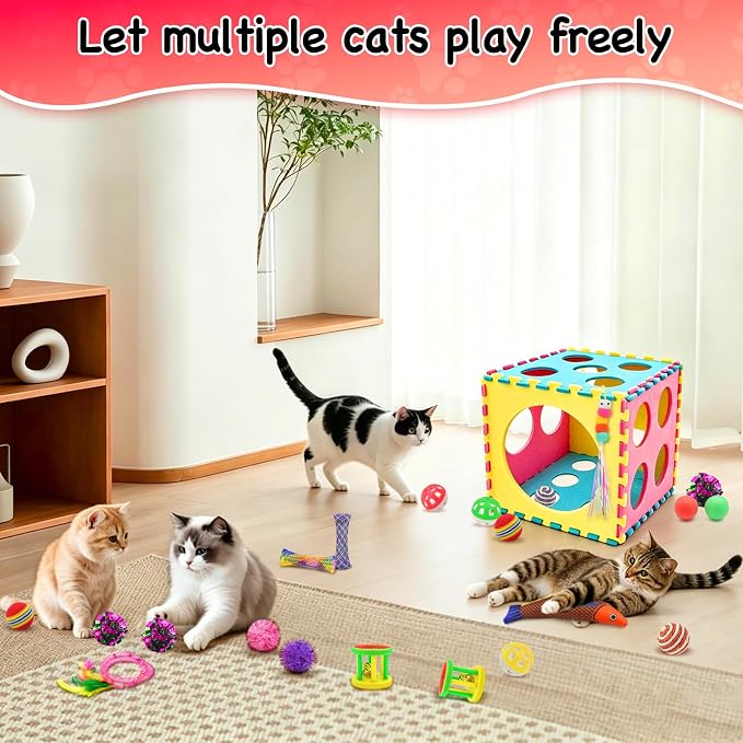 39 Pcs Cat Toys for Indoor Cats, Interactive Fun | Kitten Feather Wand, Catnip Toys, Chew Rope, Springs and Balls, Boredom Relief, Safe and Durable, for All Breeds - Image 5