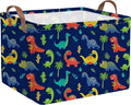 FXOLCSHE Halloween Dinosaur Basket for Kids,Nursery Hamper,Waterproof folding laundry basket,Dinosaur Gift Baskets Empty,Baby Laundry Hamper,Dinosaurs Room decor(Blue Dinosaurs) by FXOCSHE