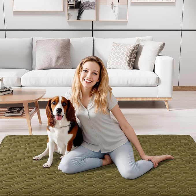 Smiry Reversible Waterproof Pet Couch Covers for Sofa | Washable Dog Couch Sofa Covers, Water Resistant Furniture Protector Slipcover, Geometric (82"x82", Green/Navy) - Image 9