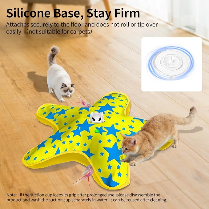 Interactive Cat Toys for Indoor Cats with Moving Concealed Feathers | Rechargeable Automatic Cat Toy, 3-Mode Touch Activated Kitten Toys, Hide and Seek Toy for Indoor Bored Adult Cats & Kittens - Image 6