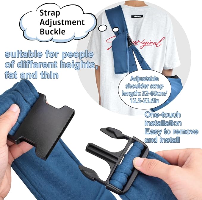 CUBY Dog and Cat Sling Carrier - Small Dog Carrier Sling with Adjust Strap & Zip Pocket, Hands Free Soft Dog Slings for Small Dogs Cats Puppy Pets Outdoor Travel Safety Purse Bag (Navy Blue) - Image 4