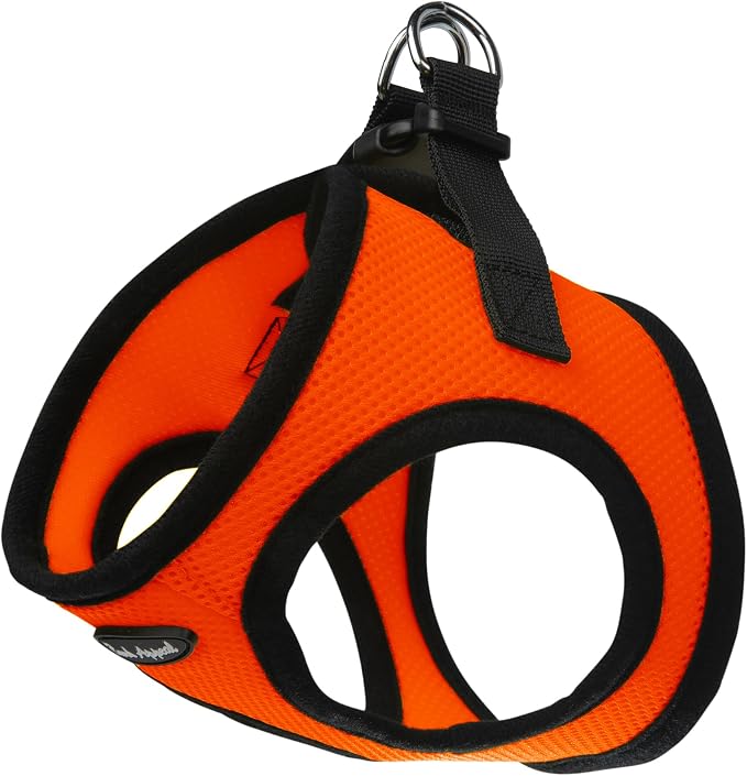 Bark Appeal Orange Step-in Dog Harness for XS to Small Sized Pets – Updated Sizing, Re-Measuring is Essential – Soft Vest Harness – Anti-Choke with Adjustable Strap & Heavy Duty Clip – S by BarkAppeal