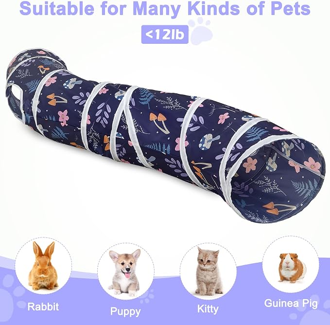 Glittme S-Shape Cat Tunnel, Foldable Cat Tunnels for Indoor Cats | Interactive Bunny Tunnel And Cat Tubes With Crinkle Sounds. Ideal For Kittens, Ferrets And Small Pets To Hide, Play Or Rest - Image 6