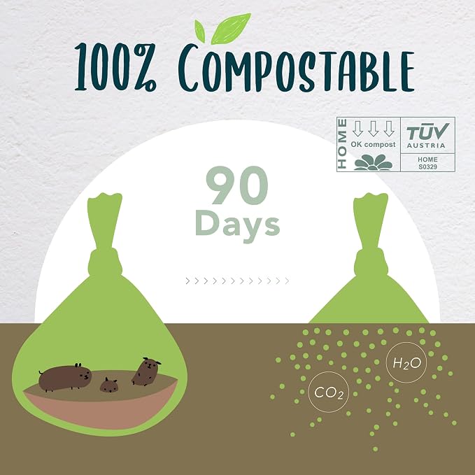 Compostable Dog Poop Bag Rolls, Doggie Poop Bags Refills, Eco-Friendly Pet Waste Bags, Vegetable-Based Unscented, Extra Thick, Leak Proof, Size 9 x 13 Inches, 360 count - Image 2
