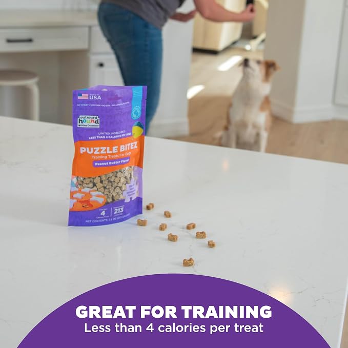 Outward Hound by Nina Ottosson Puzzle Bitez USA Made Dog Treats,Peanut Butter Flavor,Bite-Sized Training Reward and Interactive Puzzle Toy Treats,7.5oz,(Pack of 2) - Image 5