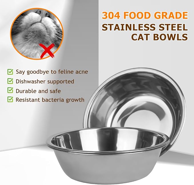 Elevated Cat Bowl, 15° Tilted Cat Bowl Stand with 3 Stainless Steel Bowls for Indoor Cats and Pet, Raised Cats Bowls for Food and Water - Image 7
