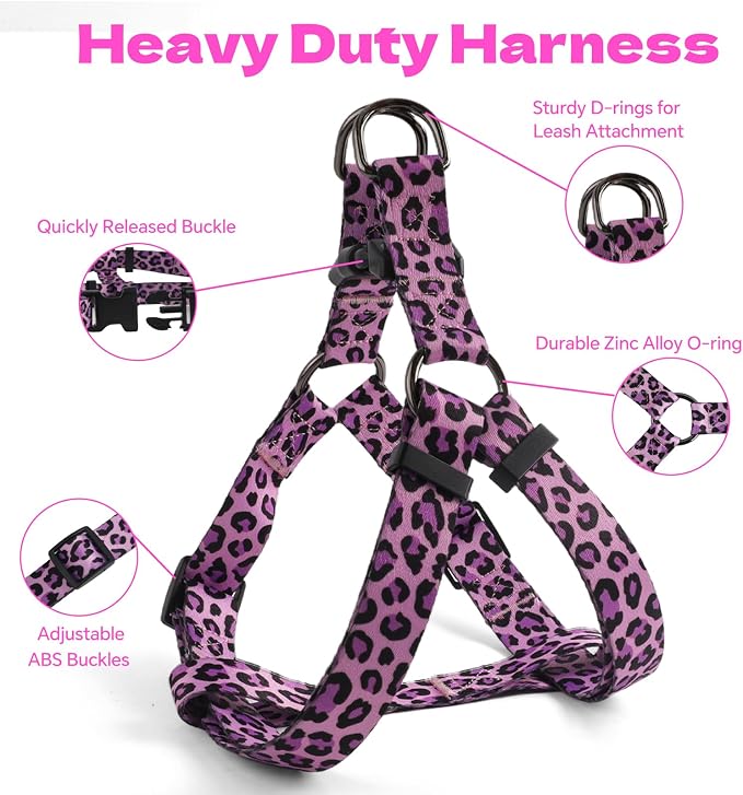 Dog Harness Leash Set Adjustable Heavy Duty No Pull Halter Harnesses for Small Medium Large Breed Dogs Back Clip Anti-Twist Perfect for Walking - Image 3