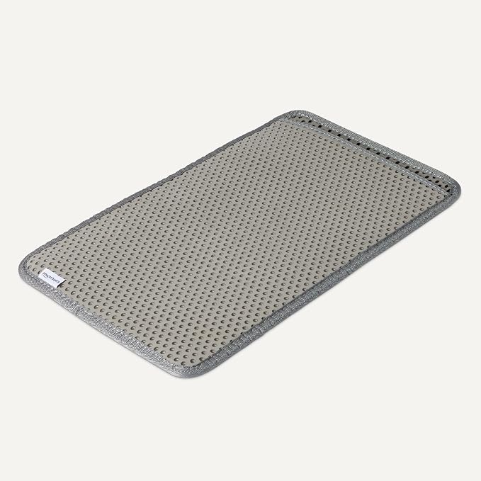Amazon Basics Double-Layer Cat Litter Mat, Honeycomb Design, Waterproof & Urine-Proof, Non-Slip Scatter Control Trapper Mat, Easy Clean, Soft on Paws, Grey, 15" x 24" - Image 4