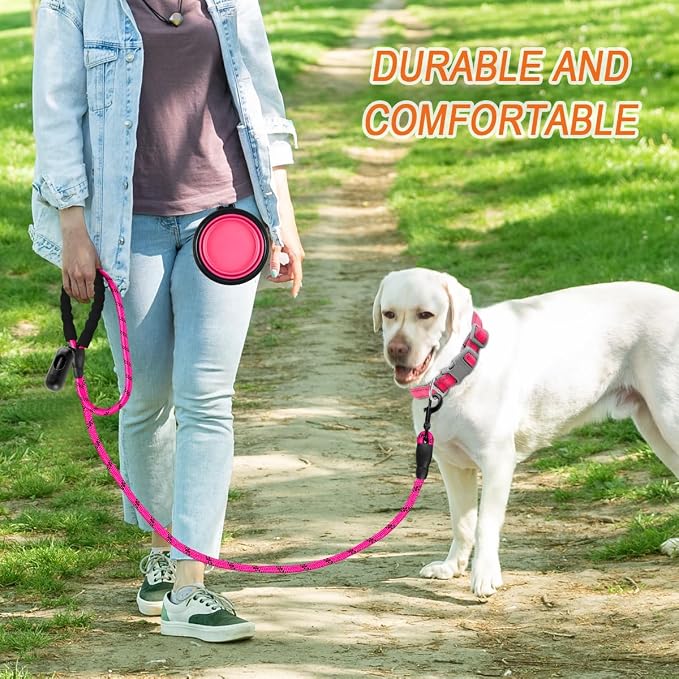 BARKBAY Dog Leashes for Large Dogs Heavy Duty Dog Leash 4/5/6 FT with Comfortable Padded Handle and Highly Reflective Threads for Medium Large Dogs Walking Training Running (6FT-1/2'',Fushcia) - Image 8