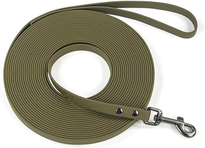 Wolfone Waterproof Dog Leash 17FT Long Line Recall Training Leash | Durable Dog Leash PVC coated waterproof surface resists dirt and odors strong nylon core for training walking and hiking by Wolfonepetsupplies