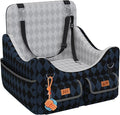 Dog Car Seat for Small/Medium Dogs up to 35lbs, 4-Pocket Storage Memory Foam Dog Booster Seat, Detachable Washable Pet Car Seat with Safety Belt, Outdoor & Indoor Use (Dark Blue/Black) by Unknown