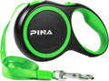 PINA Retractable Dog Leash, 16ft Dog Leash for Small Medium Dogs Up to 44lbs, 360° Tangle-Free Strong Reflective Nylon Tape, with Anti-Slip Handle, One-Handed Brake, Lock - Black Green by PINA