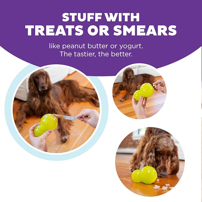 Outward Hound by Planet Dog Double-Tuff Stuffable Dog Toy, Large 5-Inch Green - Treat Dispensing Chew Ball for Medium to Large Dogs, Interactive Puzzle for Enrichment & Slow Feeding - Image 4
