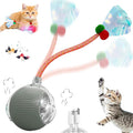 Speedy 2.0 Tail Interactive Cat Toys for Indoor Cats, Automatic Cat Toy with Elastic Mesh Tail, Electric Rolling Ball on Carpet, Chirping and Motion Activate Cat(Grey) by Unknown