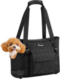 Pawaboo Dog Purse Carrier for Small Dogs with Pocket,Up to 11Lbs | Lightweight & Portable Dog Tote Bag Carrier Purses,Soft Sided Design,Front Pocket for Storage Travel Shopping Black by Pawaboo