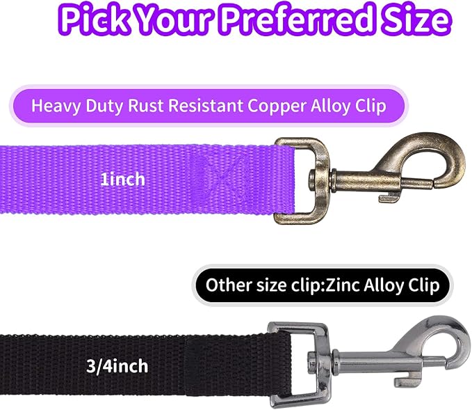 HIKISS Long Dog Leash Obedience Recall Training Agility Lead with Thickening Material for Large Dog - 15ft 20ft 30ft 50ft 100ft Training Leash(Purple 50ft) - Image 3