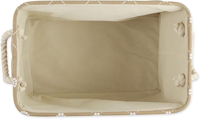 Bone Dry Pet Storage Paw and Bone, Trellis Collection, Medium Rectangle, 16x10x12, Taupe - Image 2