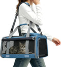 Pet Carrier for Medium-Small Cats, Collapsible Cat Carrier and Soft-Sided Pet Carrier for Medium Big Cats and Puppy Up to 17lbs, 2-Way Entry with Privacy Cover, Travel Bag L18.9”X11.42”X11.42” by TuffYuki