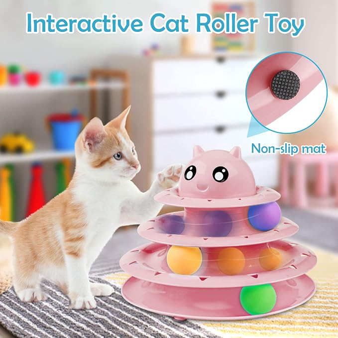 UPSKY 20 PCS Cat Toys Set with Teaser, Mice, Spring, and Various Ball Toys | Puzzle Kitten Toys, Sturdy Structure, Detachable Design, Easy to Assemble, Anti-Slip, Reduces Boredom for Indoor Cats - Image 5
