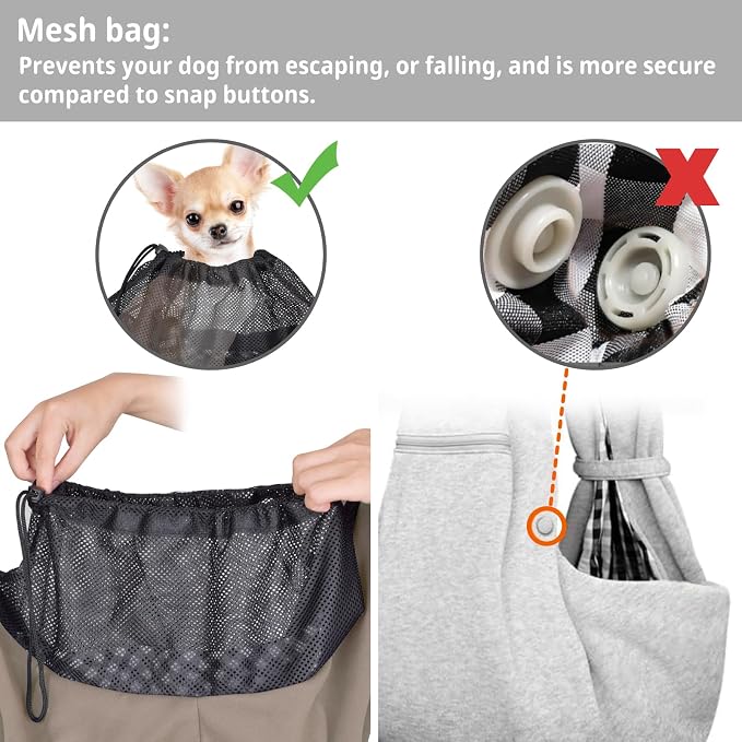 CUBY Dog and Cat Sling Carrier - Hands Free Reversible Pet Papoose Bag - Soft Pouch and Tote Design - Suitable for Puppy, Small Dogs Cats Outdoor - Image 3
