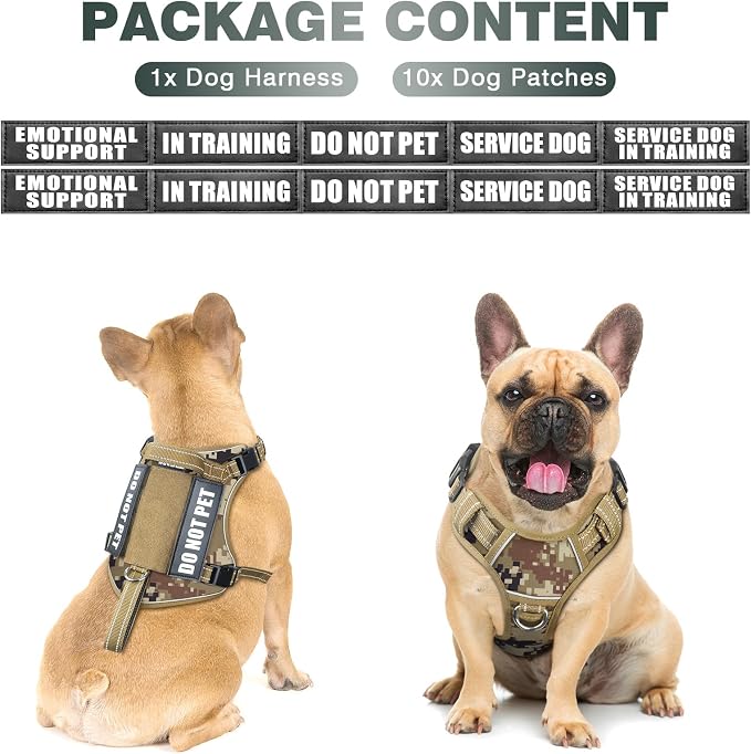 Tactical Dog Harness, No Pull Dog Harness for Medium Large Dogs with Handle & Molle, Military Service Dog Vest Harness in Training Pet Harness for Small Dogs - Image 2