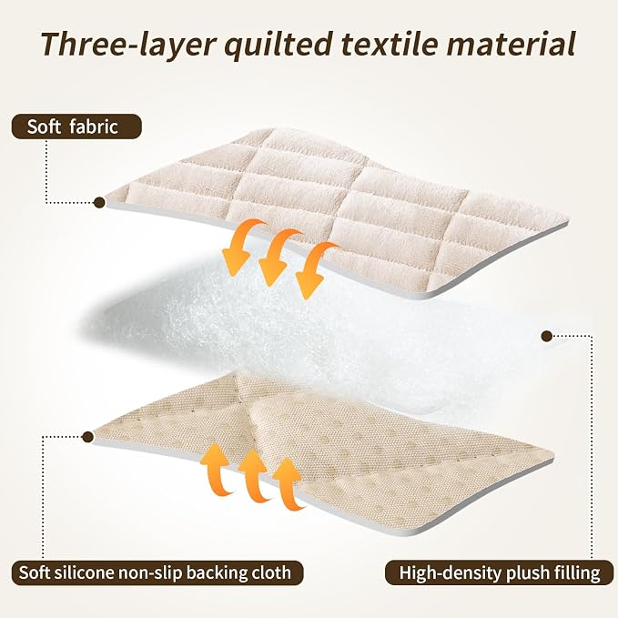 Couch Covers for Dogs, Velvet Dog Couch Cover, Pet Couchs Covers for 3-4 Seater, Couchs Protector for Dogs, Sofa Cover for Pets Washable(1PC, Beige White, 27.6"×94.5", 3-4 Seater) - Image 6