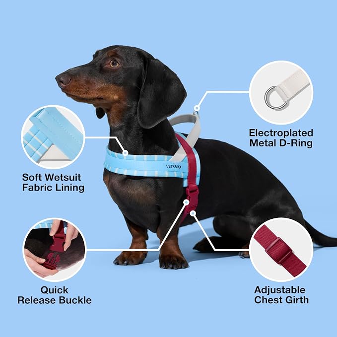 VETRESKA Dog Harness Medium Sized Dog No Pull, Adjustable No Choke, M | Easy Control, Walk Harness for Large Size Dogs, Pet Vest Harness with Heavy Duty Anti-Tangle Dog Leash (Misty Melo) - Image 5