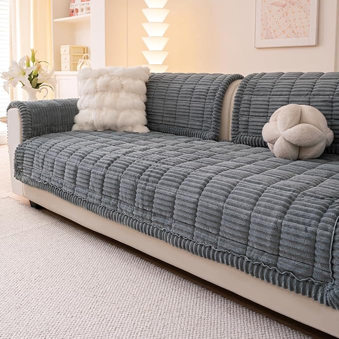 Awjcsv Couch Covers for Dogs Washable, Non Slip Sofa Protector Pet Friendly | Thick, Soft Furniture Cover, Against Pets Hair & Scratch, Fits Leather and Fabric Couches, 27.6" X 27.6" - Image 3