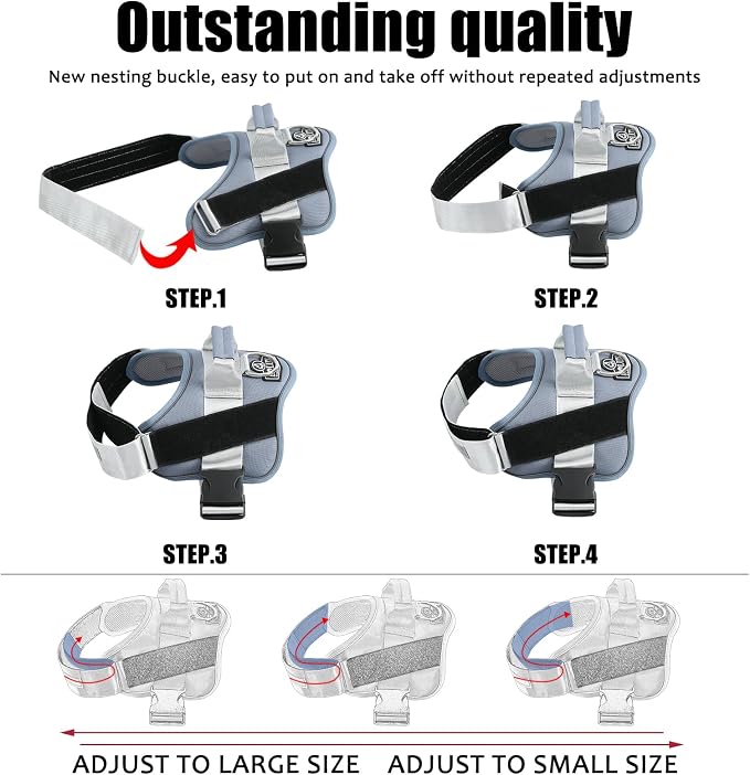 Dog Harness, No-Pull Reflective Dog Vest, Breathable Adjustable Pet Harness with Handle for Outdoor Walking - No More Pulling, Tugging or Choking - Image 3