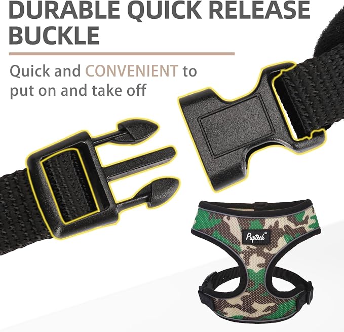 PUPTECK Small Dog Harness and Leash Set No Pull for XS XXS Sized Dogs Puppy | Escape Proof No Choke Pet Cat Adjustable Soft Padded Walking Vest - Image 4