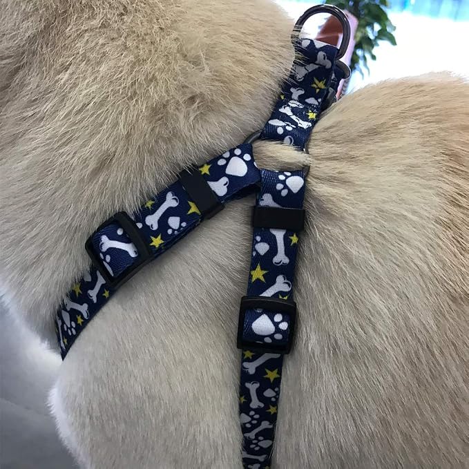 Dog Harness Leash Set Adjustable Heavy Duty No Pull Halter Harnesses for Small Medium Large Breed Dogs Back Clip Anti-Twist Perfect for Walking (S(14"-20" Chest Girth), Bone) - Image 5