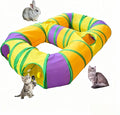 8-Shaped Cat Tunnel Toy Interactive Foldable Playhouse Maze Toys for Cats, Kittens, Rabbits & Small Pets with Playing Balls Collapsible Play Tube for Indoor Fun & Exercise (Multicolor) by Bigladious