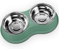 Epetslove Stainless Steel Dog Bowls Double Non-Slip Dog Water and Food Bowl | Pet Feeder Bowls, Dog Dishes, Raised Feeding Design, Double Bowls Set, For Puppies, Medium Dogs and Cats, Outdoor / Indoor by EpetsLove